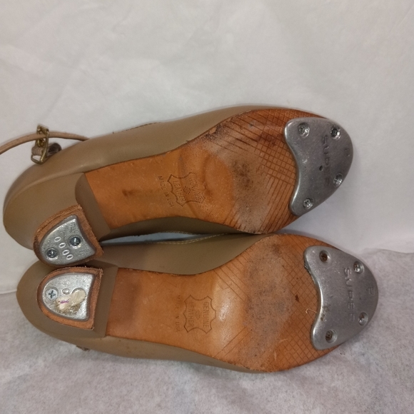 Designs for Dance Shoes Beige Tap Dancing Mary Jane Heels Size 3.5M - Picture 5 of 8